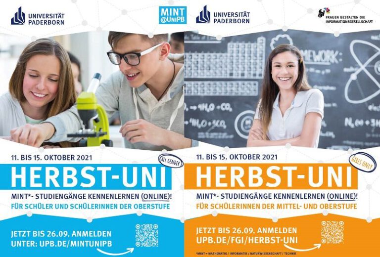 Universität Paderborn veranstaltet digitale „Herbst-Uni“ für MINT-Fächer